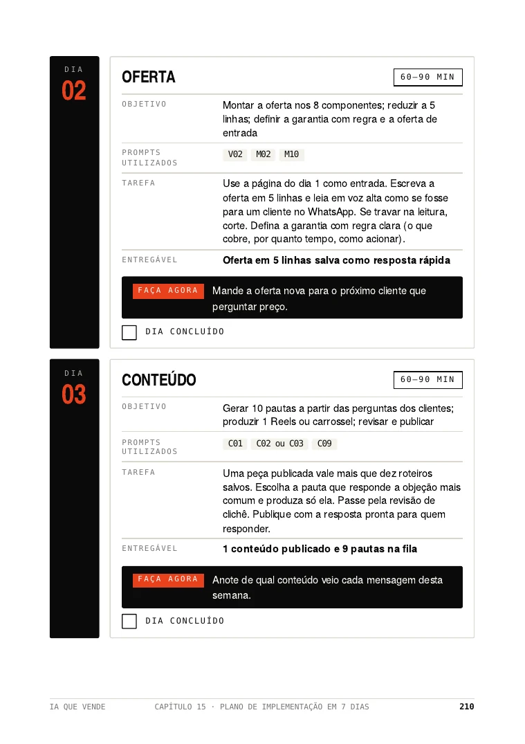 Página de amostra: Plano de 7 dias